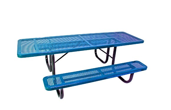 8 Ada Accessible Peforated Metal Picnic Table Commercial