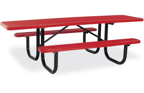 8' ADA Expanded Metal Picnic Table (Double-Sided)