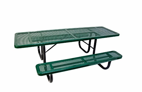 8' ADA Perforated Metal Picnic Table (Double-Sided)