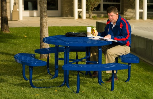 46" Round Perforated Metal Table