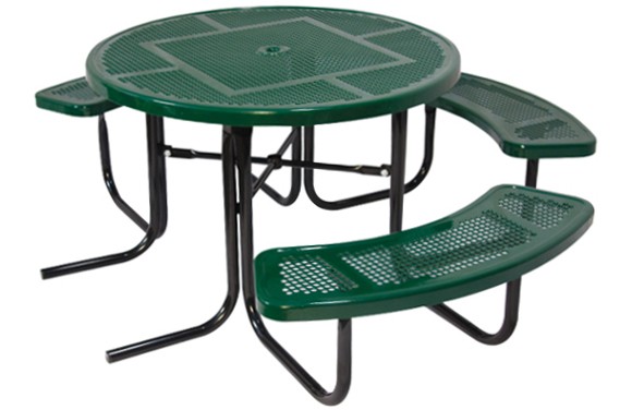 46" Round ADA Perforated Metal Picnic Table