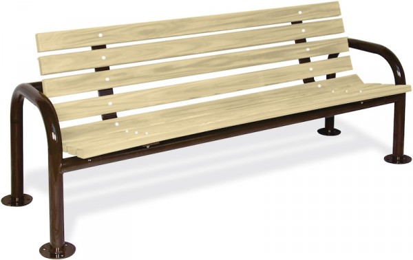 Double-Post Contour Wood Bench