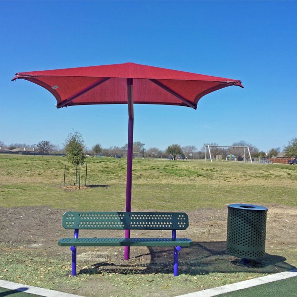 Single Post Square Umbrella Shade - Site Furnishings - American Playground Company