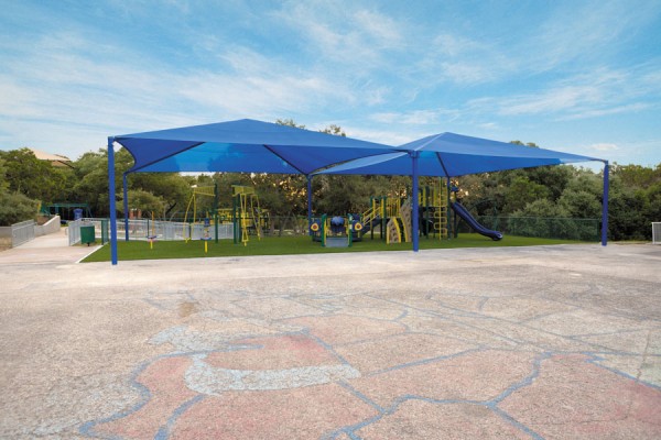 Multi-Dome Square Hip Fabric Shade Structure