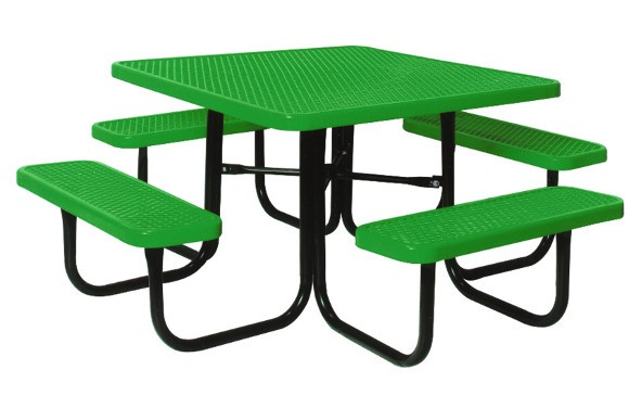 46 Square Expanded Metal Picnic Table Commercial Playground