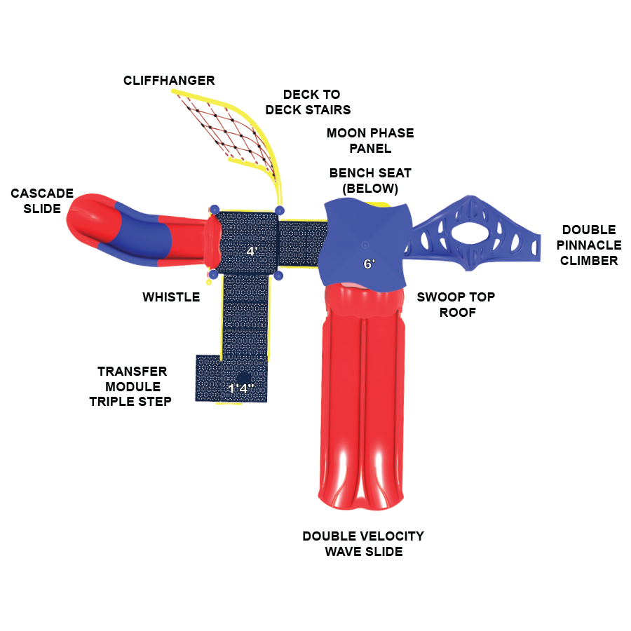 Beanstalk Bend Commercial Play Structure American Playground Company Three platfom playground equipments outdoor park. beanstalk bend