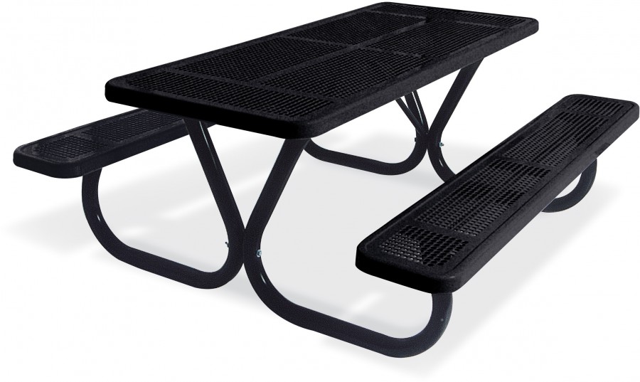Extra Heavy Duty Bolt Thru Perforated Metal Table Picnic Tables