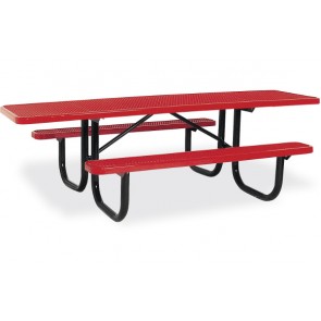 8' ADA Expanded Metal Picnic Table (Double-Sided)