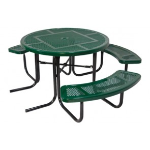 46" Round ADA Perforated Metal Picnic Table