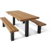 Rectangular Multi-Pedestal Recycled Picnic Table