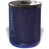 Diamond Pattern Metal Trash Receptacle with Lid and Liner