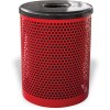 Perforated Metal Trash Receptacle with Lid and Liner