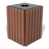 32 GALLON SQUARE RECYCLED TRASH RECEPTACLE WITH LID AND LINER